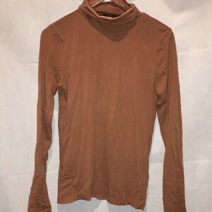 J Crew Brown Cotton Turtle Neck Top | Size M